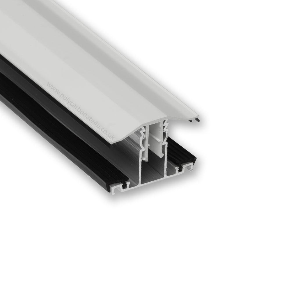 Rafter Supported Glazing  Bars For 25mm & 35mm Polycarbonate White